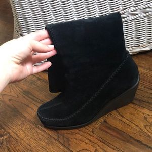 Black suede boots